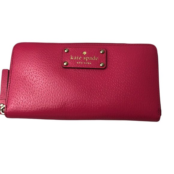 Kate Spade Neda Wellesley Zip Around Wallet Pink Cabaret NEW